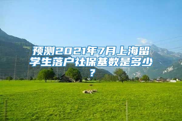 预测2021年7月上海留学生落户社保基数是多少？