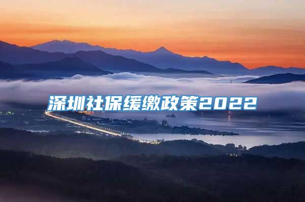 深圳社保缓缴政策2022