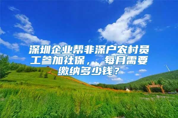 深圳企业帮非深户农村员工参加社保， 每月需要缴纳多少钱？
