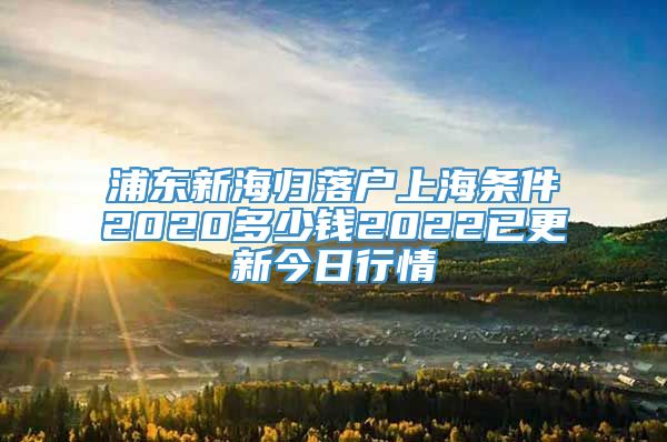 浦东新海归落户上海条件2020多少钱2022已更新今日行情