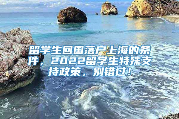 留学生回国落户上海的条件，2022留学生特殊支持政策，别错过！