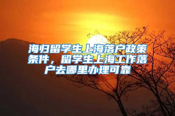 海归留学生上海落户政策条件，留学生上海工作落户去哪里办理可靠