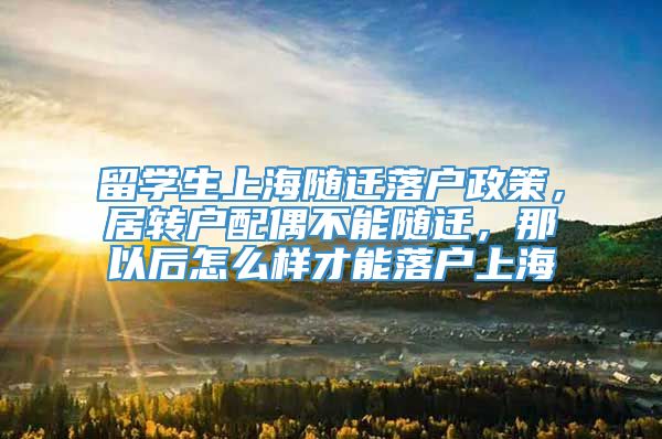 留学生上海随迁落户政策，居转户配偶不能随迁，那以后怎么样才能落户上海
