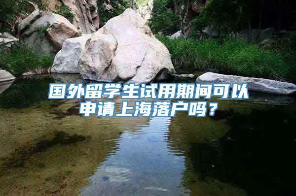 国外留学生试用期间可以申请上海落户吗？
