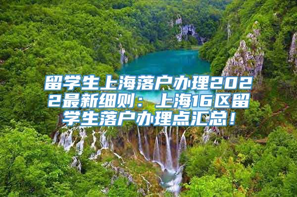 留学生上海落户办理2022最新细则：上海16区留学生落户办理点汇总！