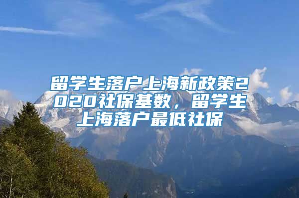 留学生落户上海新政策2020社保基数，留学生上海落户最低社保