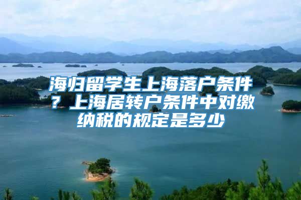 海归留学生上海落户条件？上海居转户条件中对缴纳税的规定是多少