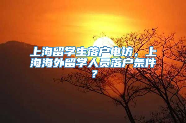上海留学生落户电访，上海海外留学人员落户条件？