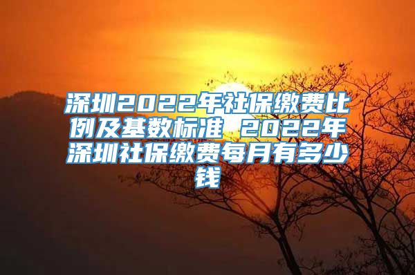深圳2022年社保缴费比例及基数标准 2022年深圳社保缴费每月有多少钱