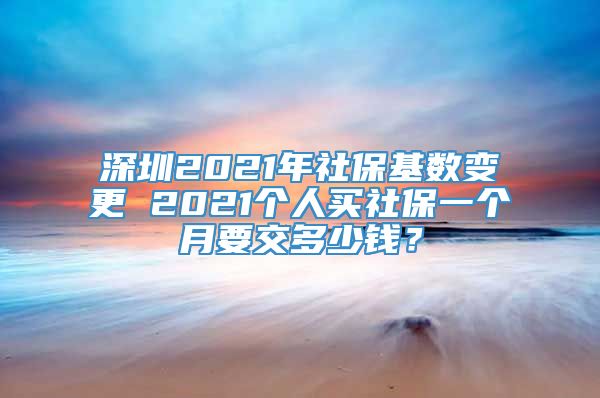 深圳2021年社保基数变更 2021个人买社保一个月要交多少钱？