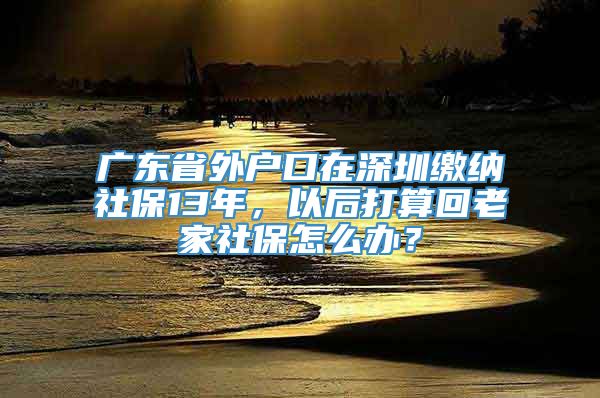广东省外户口在深圳缴纳社保13年，以后打算回老家社保怎么办？