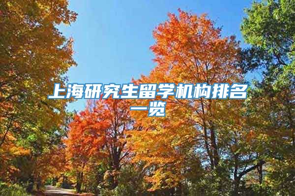 上海研究生留学机构排名一览
