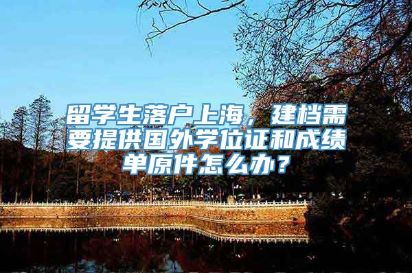 留学生落户上海，建档需要提供国外学位证和成绩单原件怎么办？