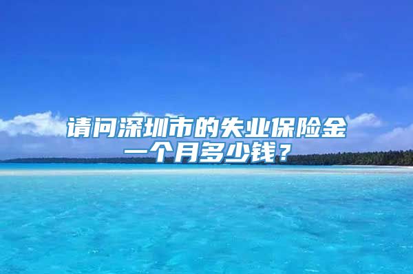 请问深圳市的失业保险金一个月多少钱？