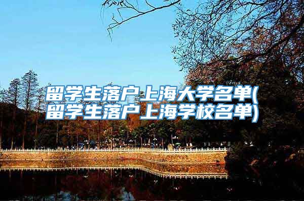 留学生落户上海大学名单(留学生落户上海学校名单)