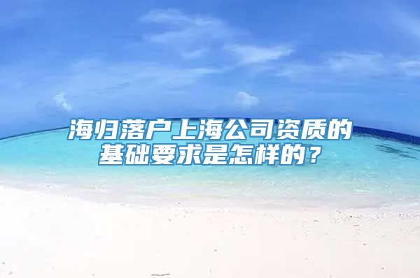 海归落户上海公司资质的基础要求是怎样的？