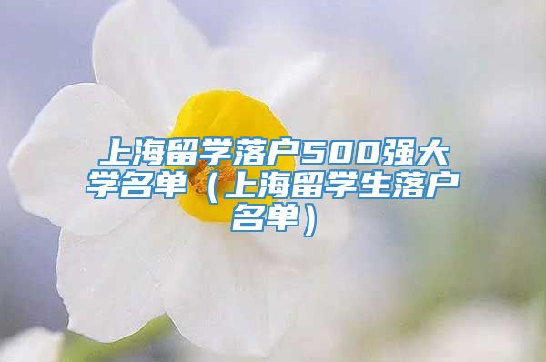 上海留学落户500强大学名单（上海留学生落户名单）