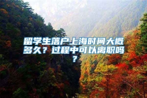 留学生落户上海时间大概多久？过程中可以离职吗？