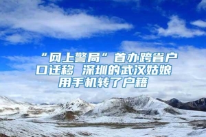 “网上警局”首办跨省户口迁移 深圳的武汉姑娘用手机转了户籍