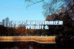 2022深圳户口的随迁条件包括什么