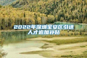 2022年深圳宝安区引进人才追加补贴