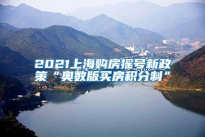 2021上海购房摇号新政策“奥数版买房积分制”