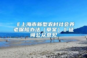 《上海市新型农村社会养老保险办法（草案）》征询公众意见