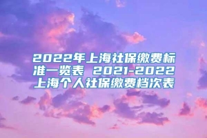 2022年上海社保缴费标准一览表 2021-2022上海个人社保缴费档次表