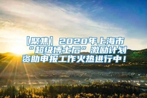 【聚焦】2020年上海市“超级博士后”激励计划资助申报工作火热进行中！