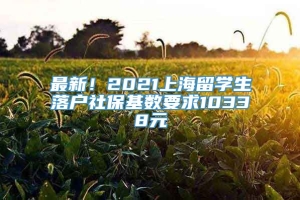 最新！2021上海留学生落户社保基数要求10338元