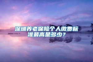 深圳养老保险个人缴费标准最高是多少？