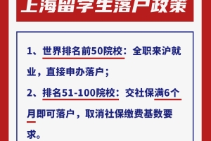 重大消息！史上最宽松的上海留学生落户政策，来了！！！