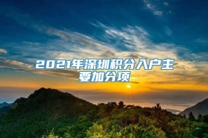 2021年深圳积分入户主要加分项