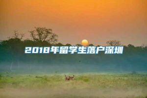 2018年留学生落户深圳