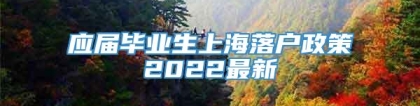 应届毕业生上海落户政策2022最新