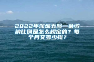 2022年深圳五险一金缴纳比例是怎么规定的？每个月交多少钱？