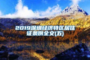 2019深圳经济特区居住证条例全文(五)