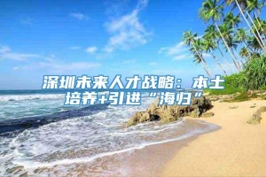 深圳未来人才战略：本土培养+引进“海归”
