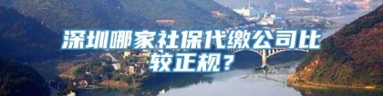 深圳哪家社保代缴公司比较正规？