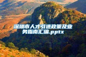 深圳市人才引进政策及业务指南汇编.pptx