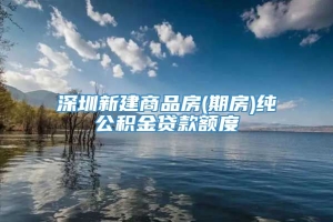 深圳新建商品房(期房)纯公积金贷款额度