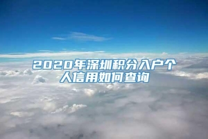 2020年深圳积分入户个人信用如何查询