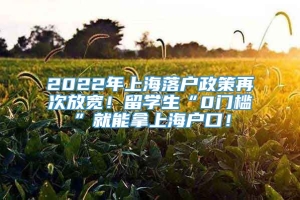 2022年上海落户政策再次放宽！留学生“0门槛”就能拿上海户口！