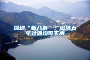 深圳“新八条”：缴满五年社保均可买房
