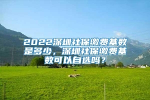 2022深圳社保缴费基数是多少，深圳社保缴费基数可以自选吗？