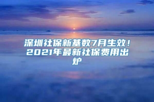 深圳社保新基数7月生效！2021年最新社保费用出炉