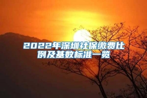 2022年深圳社保缴费比例及基数标准一览