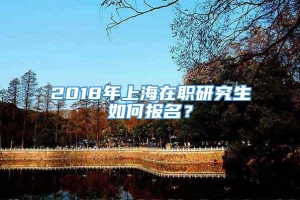 2018年上海在职研究生如何报名？