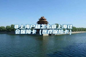 非上海户籍怎么查上海社会保障卡（医疗保险卡）