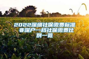 2022深圳社保缴费标准 非深户一档社保缴费比例一览